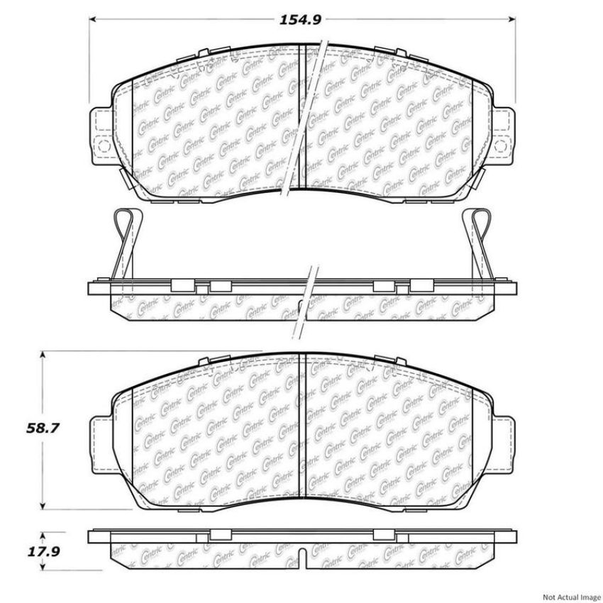 CENTRIC PARTS 300.10890 Centric Premium Semi-Metallic Brake Pads with Shims and Hardware