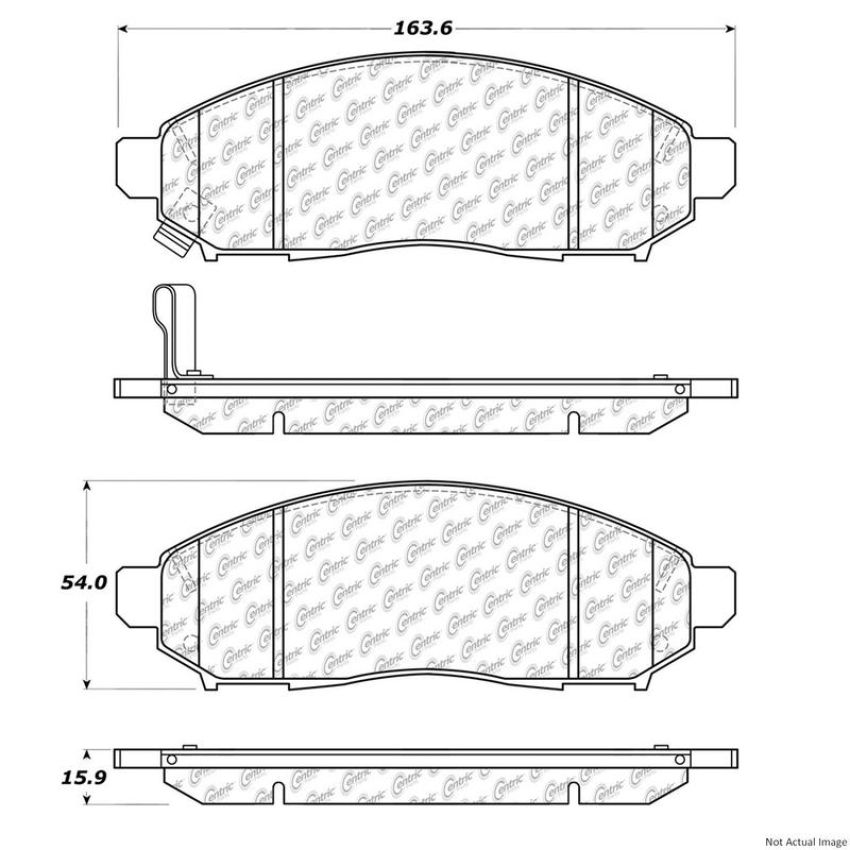 CENTRIC PARTS 300.10940 Centric Premium Semi-Metallic Brake Pads with Shims and Hardware