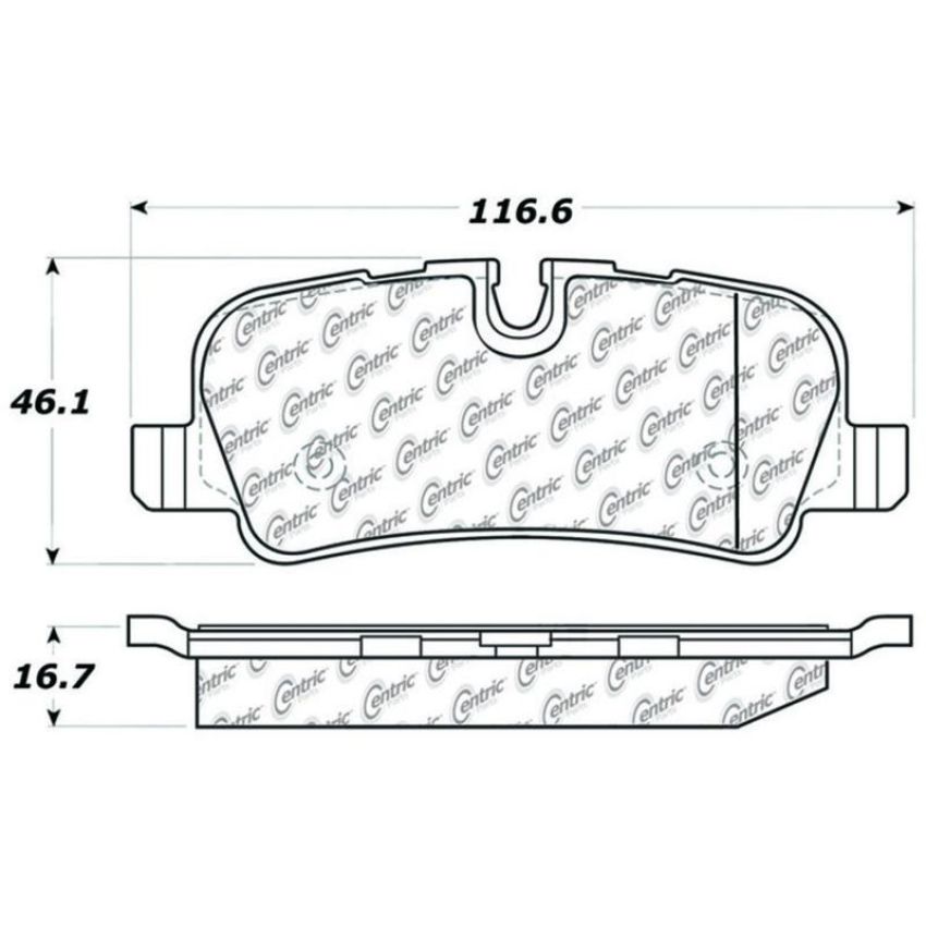 CENTRIC PARTS 300.10990 Centric Premium Semi-Metallic Brake Pads with Shims and Hardware
