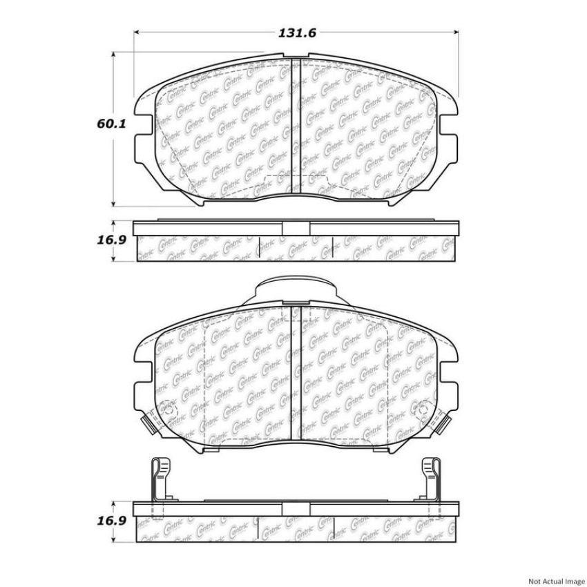 CENTRIC PARTS 300.11250 Centric Premium Semi-Metallic Brake Pads with Shims and Hardware