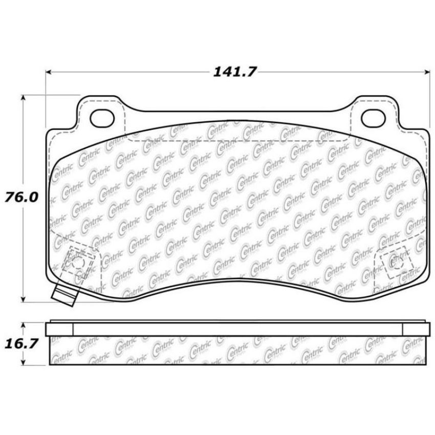 CENTRIC PARTS 300.11490 Centric Premium Semi-Metallic Brake Pads with Shims and Hardware