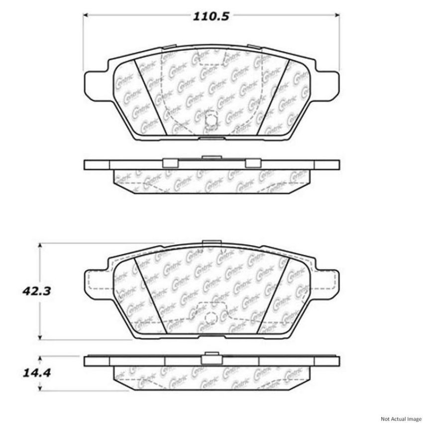 CENTRIC PARTS 300.11610 Centric Premium Semi-Metallic Brake Pads with Shims and Hardware