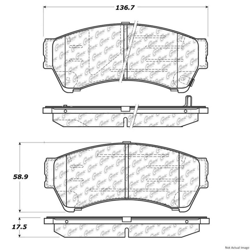 CENTRIC PARTS 300.11640 Centric Premium Semi-Metallic Brake Pads with Shims and Hardware