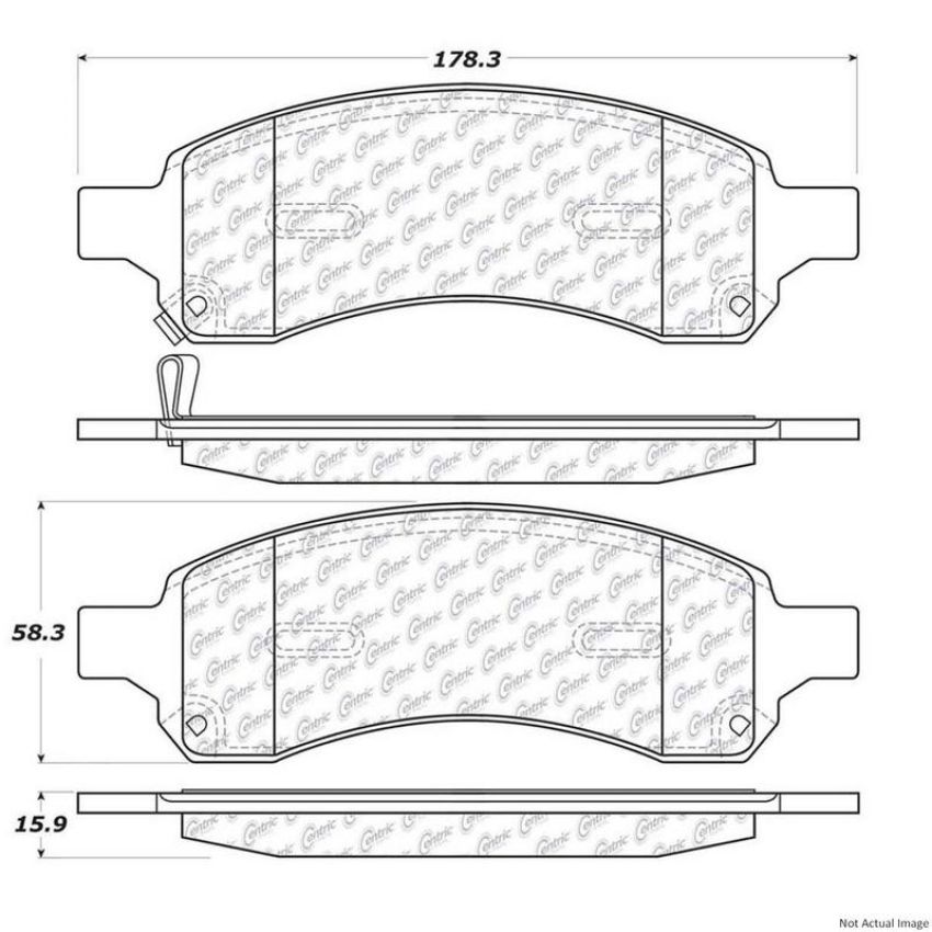CENTRIC PARTS 300.11691 Centric Premium Semi-Metallic Brake Pads with Shims and Hardware