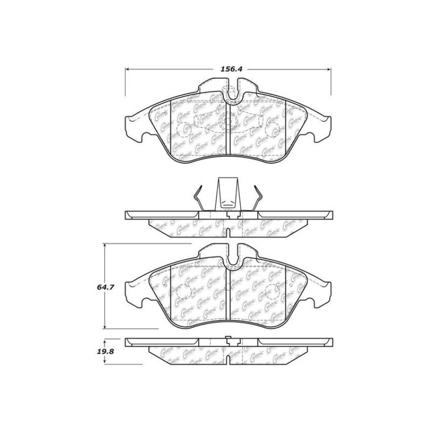 CENTRIC PARTS 300.11770 Centric Premium Semi-Metallic Brake Pads with Shims and Hardware