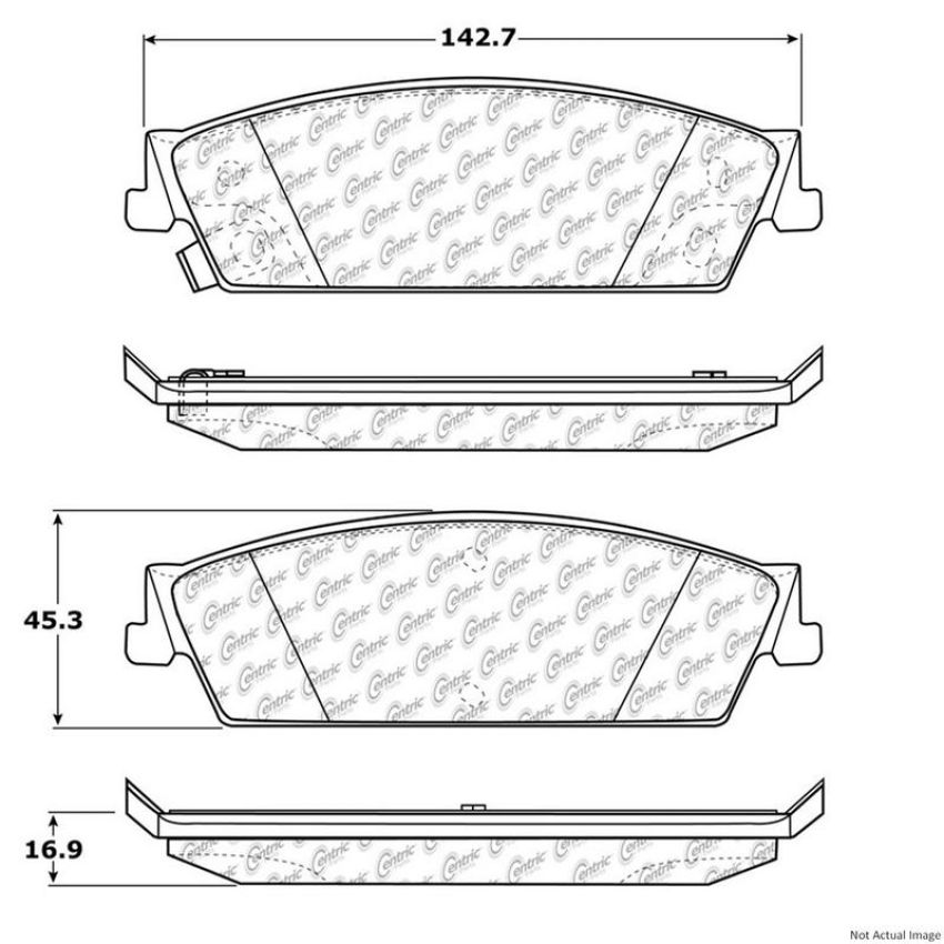 CENTRIC PARTS 300.11940 Centric Premium Semi-Metallic Brake Pads with Shims and Hardware
