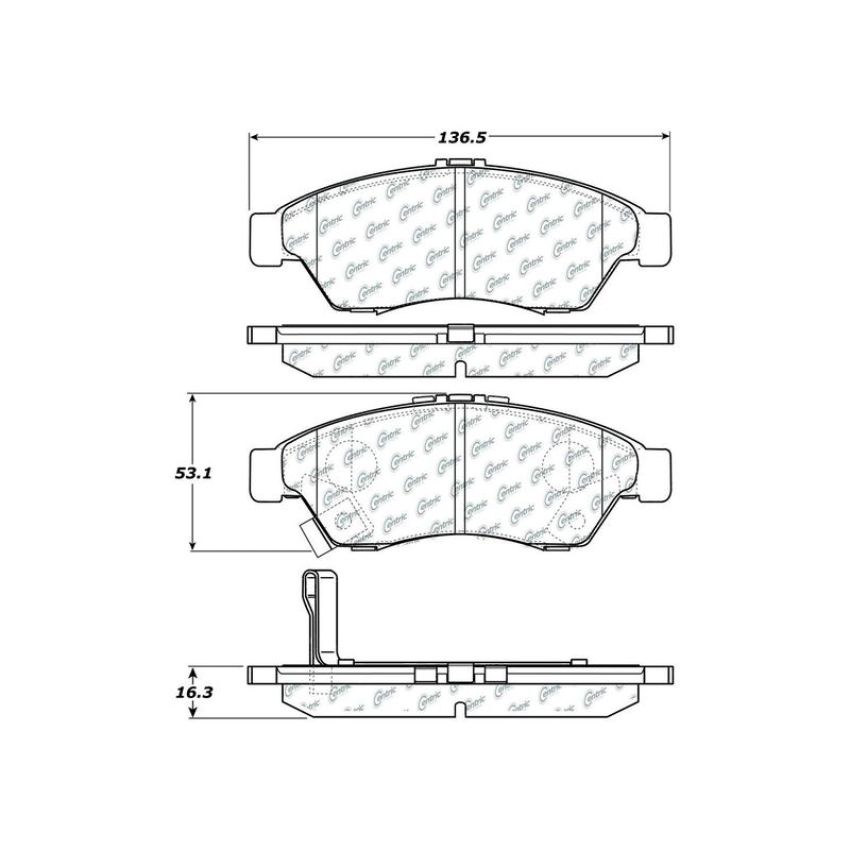 CENTRIC PARTS 300.11950 Centric Premium Semi-Metallic Brake Pads with Shims and Hardware