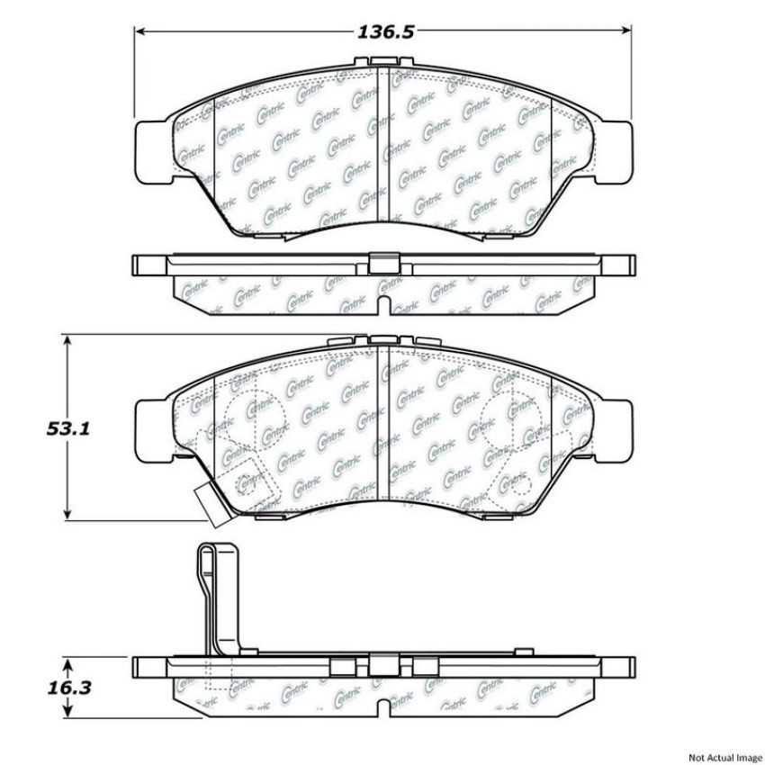 CENTRIC PARTS 300.11950 Centric Premium Semi-Metallic Brake Pads with Shims and Hardware