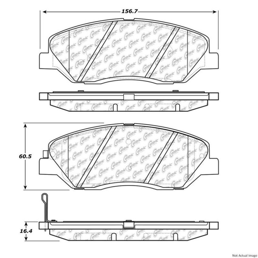 CENTRIC PARTS 300.12020 Centric Premium Semi-Metallic Brake Pads with Shims and Hardware