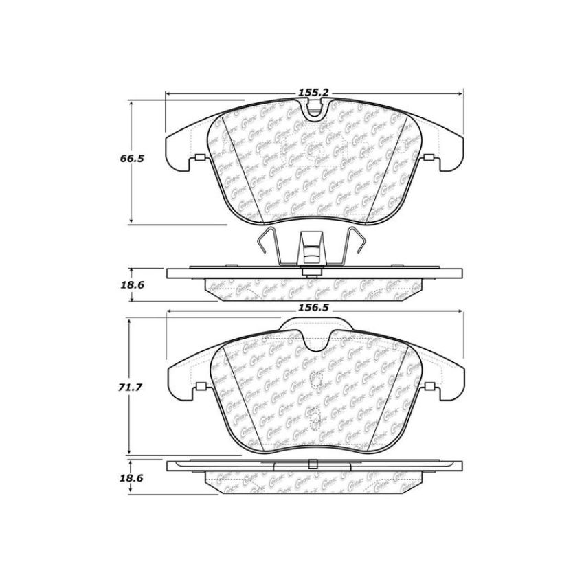CENTRIC PARTS 300.12410 Centric Premium Semi-Metallic Brake Pads with Shims and Hardware