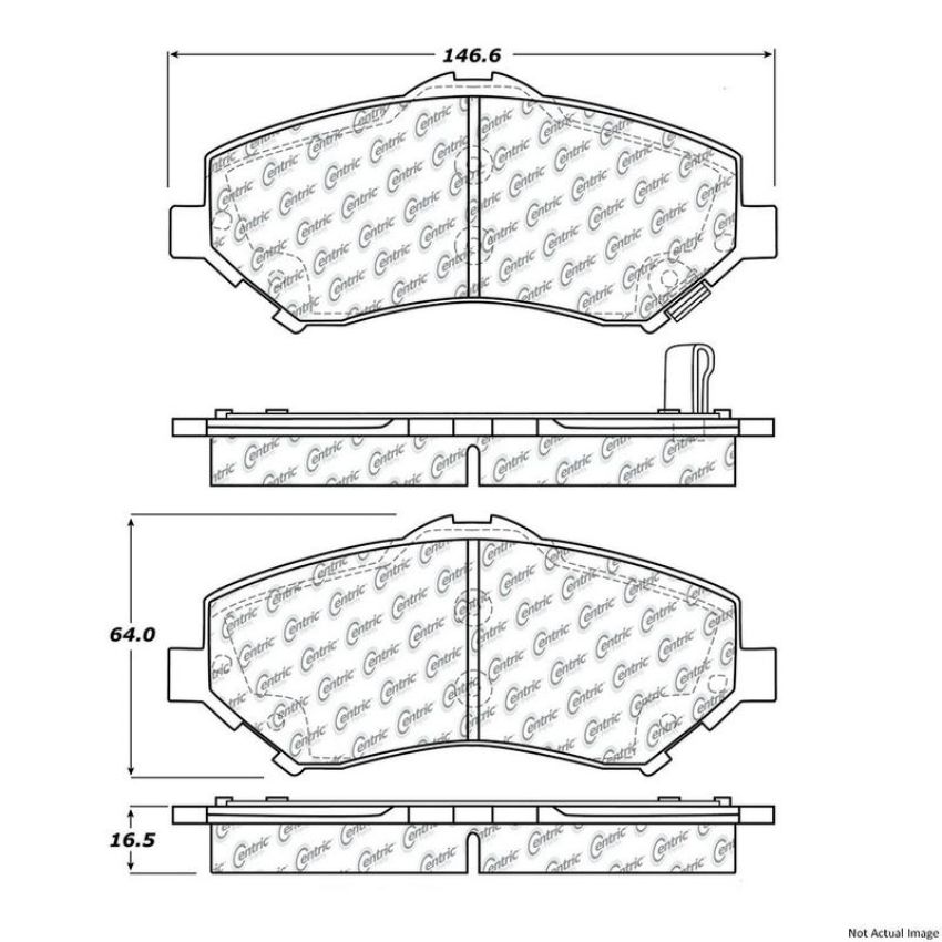 CENTRIC PARTS 300.12730 Centric Premium Semi-Metallic Brake Pads with Shims and Hardware