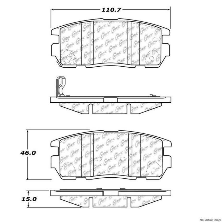 CENTRIC PARTS 300.12750 Centric Premium Semi-Metallic Brake Pads with Shims and Hardware