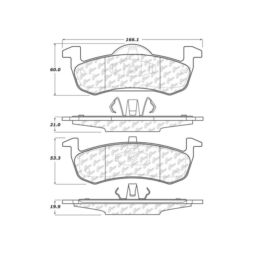 CENTRIC PARTS 300.12790 Centric Premium Semi-Metallic Brake Pads with Shims and Hardware