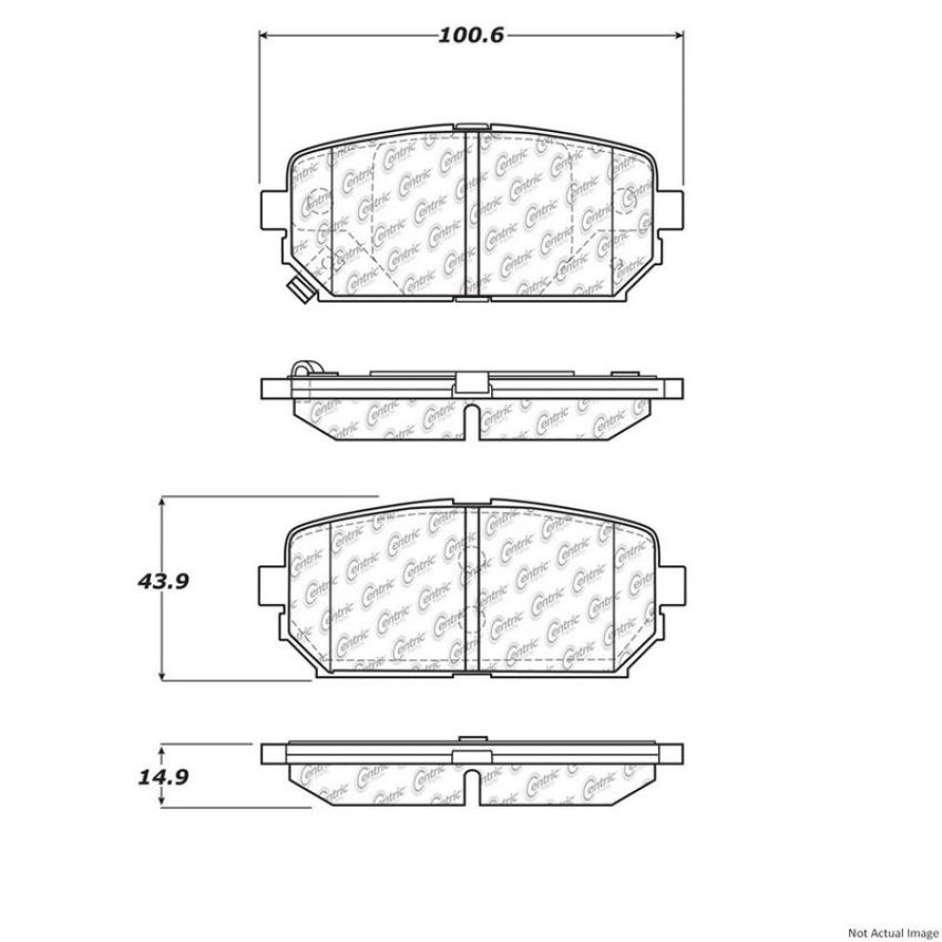 CENTRIC PARTS 300.12960 Centric Premium Semi-Metallic Brake Pads with Shims and Hardware