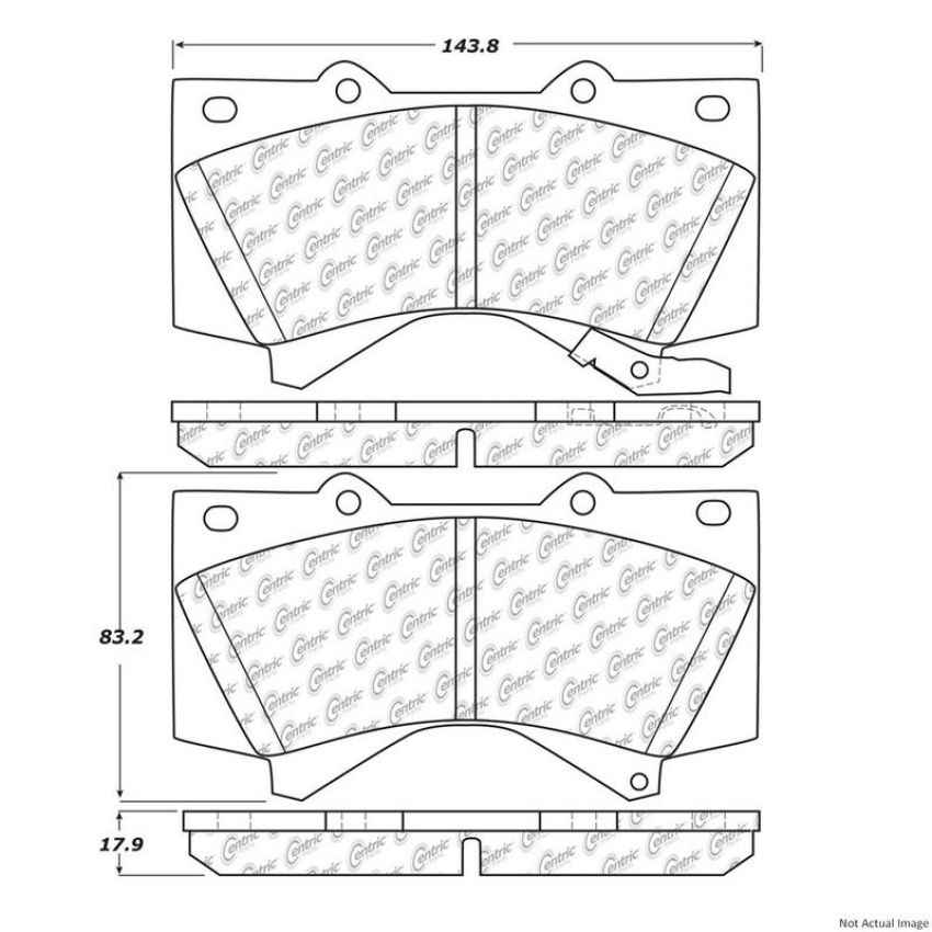 CENTRIC PARTS 300.13030 Centric Premium Semi-Metallic Brake Pads with Shims and Hardware