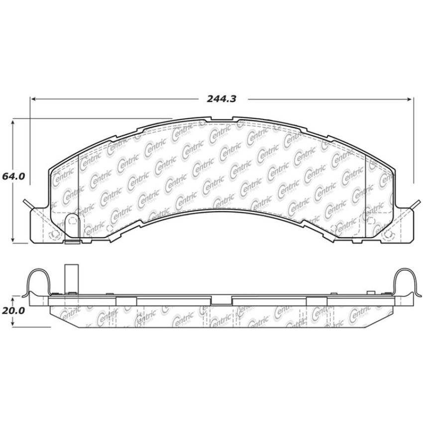 CENTRIC PARTS 300.13350 Centric Premium Semi-Metallic Brake Pads with Shims and Hardware