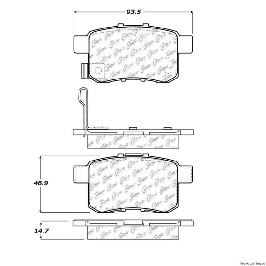 CENTRIC PARTS 300.13360 Centric Premium Semi-Metallic Brake Pads with Shims and Hardware