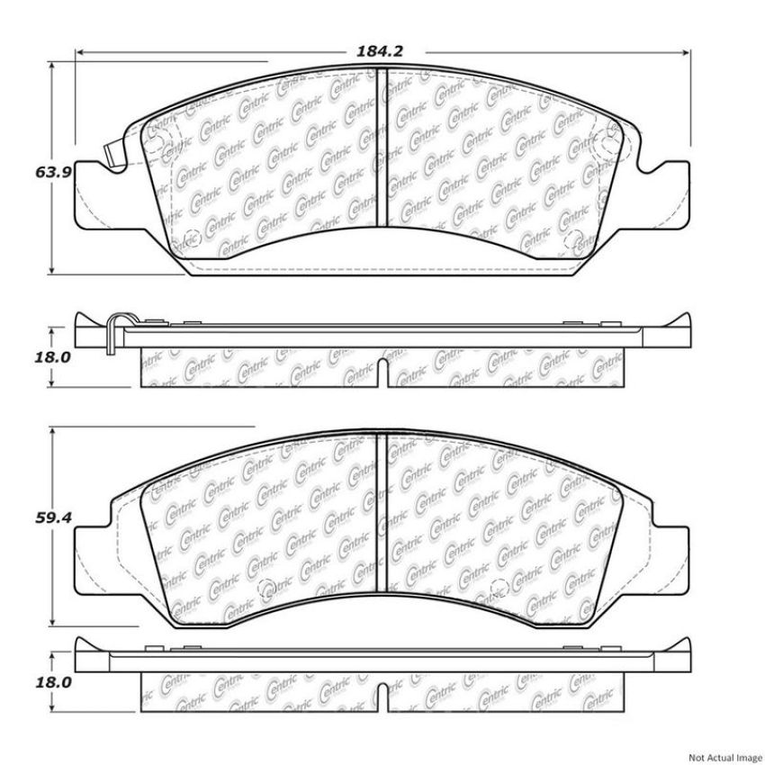 CENTRIC PARTS 300.13630 Centric Premium Semi-Metallic Brake Pads with Shims and Hardware