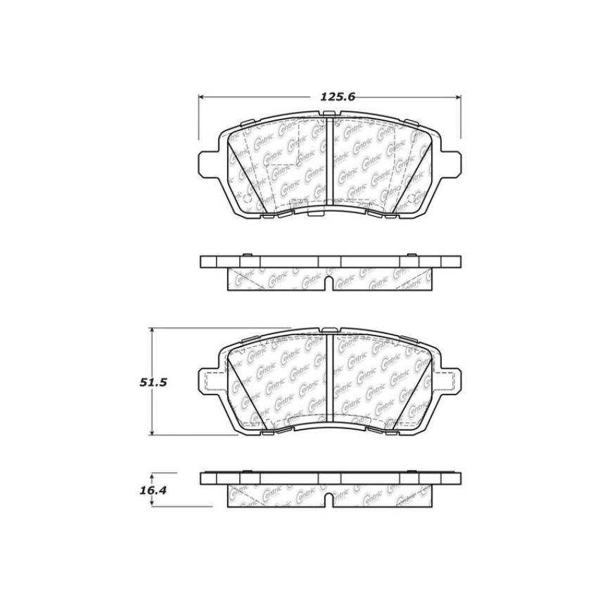 CENTRIC PARTS 300.14540 Centric Premium Semi-Metallic Brake Pads with Shims and Hardware