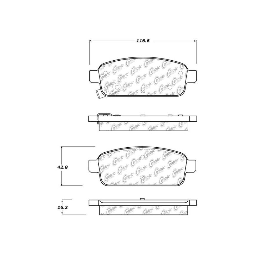 CENTRIC PARTS 300.14680 Centric Premium Semi-Metallic Brake Pads with Shims and Hardware