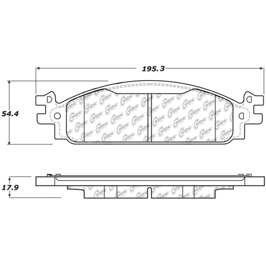 CENTRIC PARTS 300.15080 Centric Premium Semi-Metallic Brake Pads with Shims and Hardware