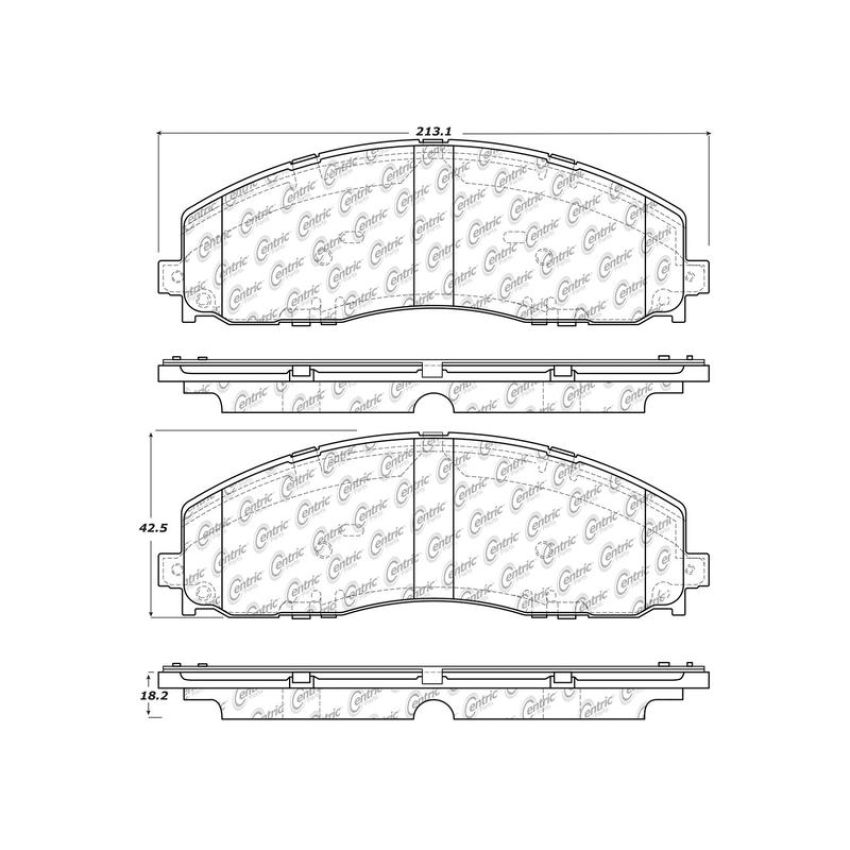 CENTRIC PARTS 300.16800 Centric Premium Semi-Metallic Brake Pads with Shims and Hardware