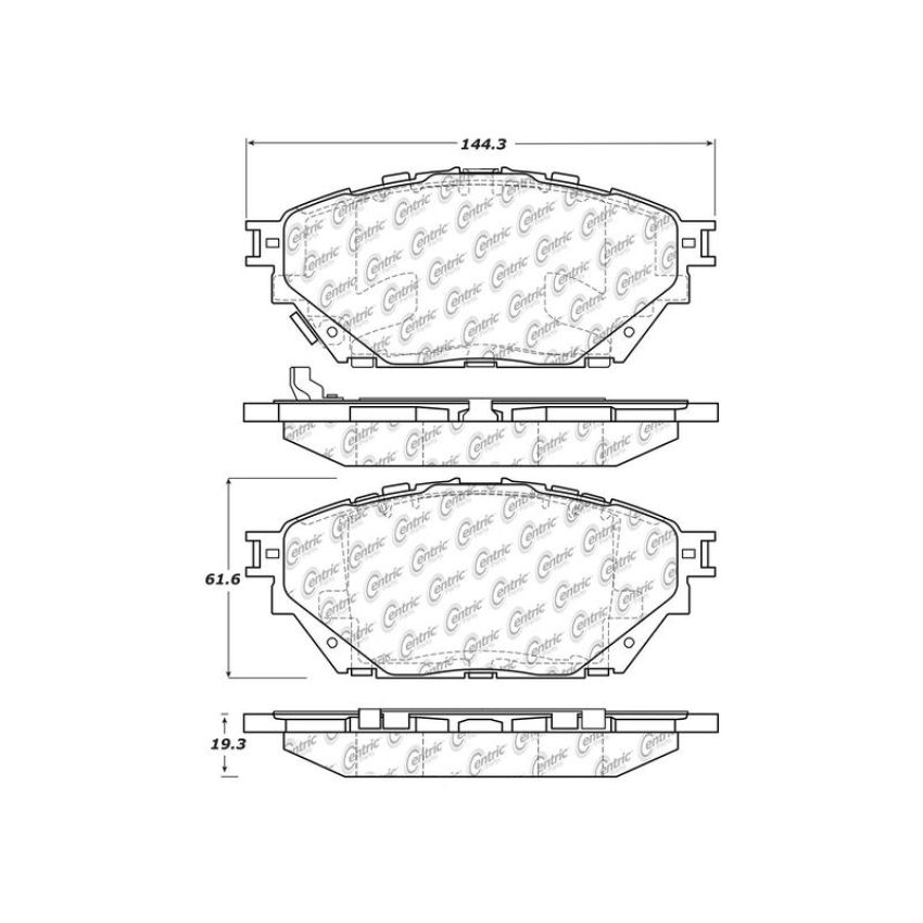 CENTRIC PARTS 300.16820 Centric Premium Semi-Metallic Brake Pads with Shims and Hardware