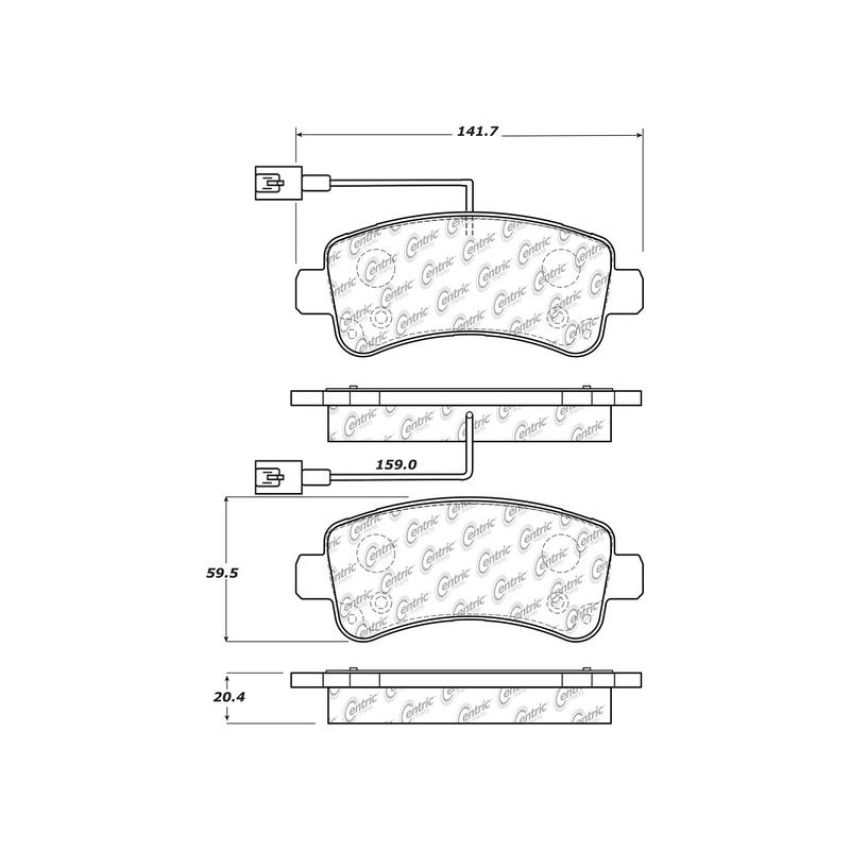 CENTRIC PARTS 300.17461 Centric Premium Semi-Metallic Brake Pads with Shims and Hardware