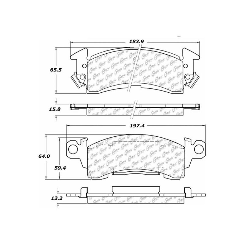 CENTRIC PARTS 301.00520 Centric Premium Ceramic Brake Pads with Shims and Hardware