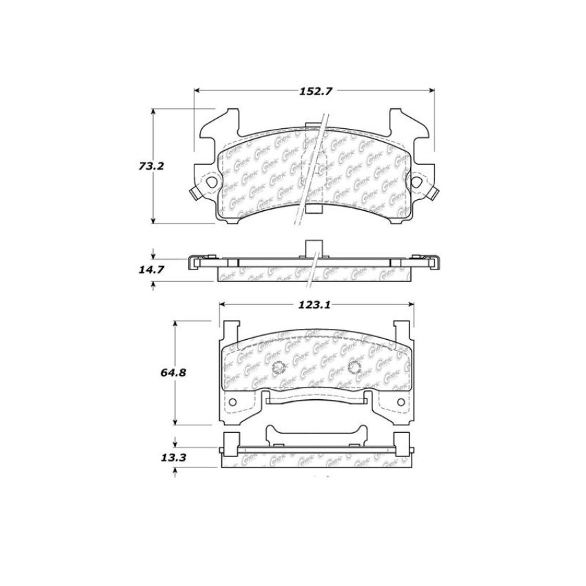 CENTRIC PARTS 301.01540 Centric Premium Ceramic Brake Pads with Shims and Hardware