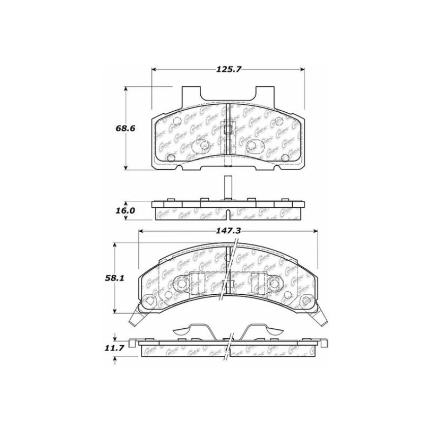 CENTRIC PARTS 301.02150 Centric Premium Ceramic Brake Pads with Shims and Hardware