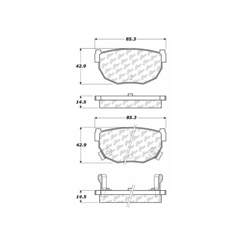 CENTRIC PARTS 301.02720 Centric Premium Ceramic Brake Pads with Shims and Hardware