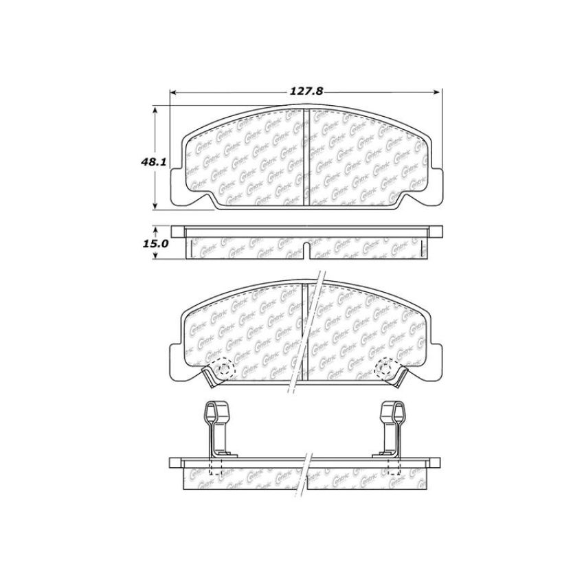CENTRIC PARTS 301.02730 Centric Premium Ceramic Brake Pads with Shims and Hardware