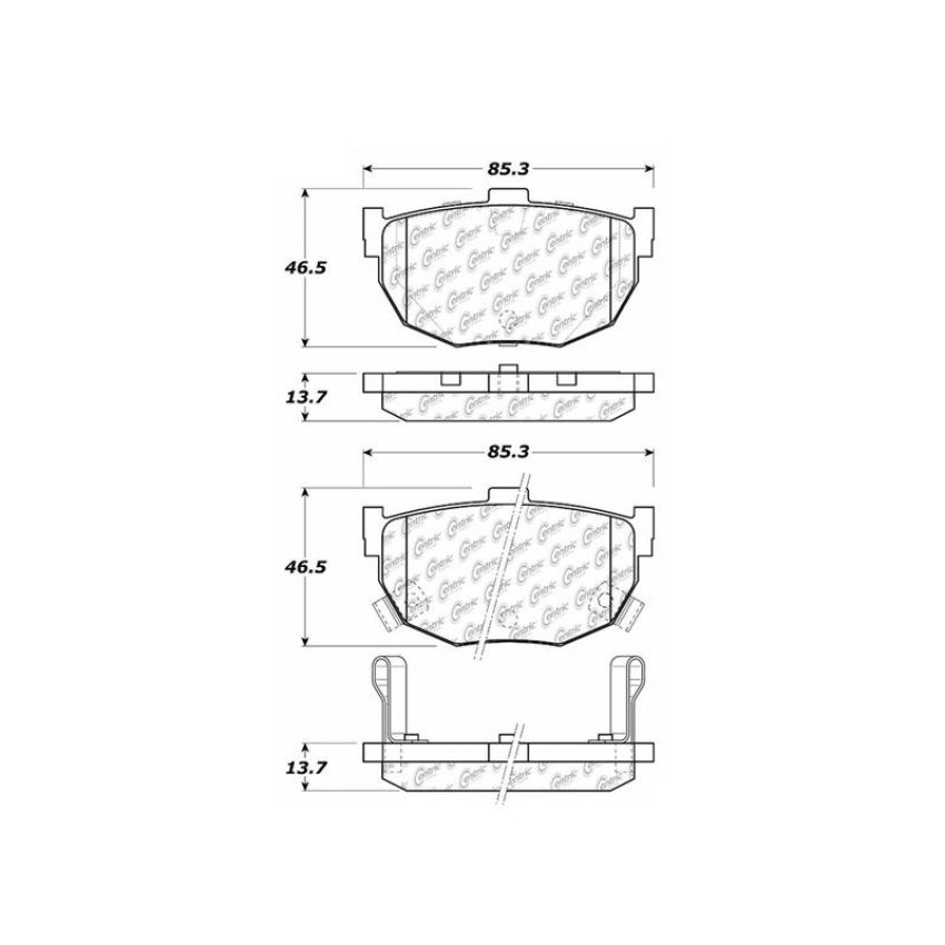 CENTRIC PARTS 301.03230 Centric Premium Ceramic Brake Pads with Shims and Hardware