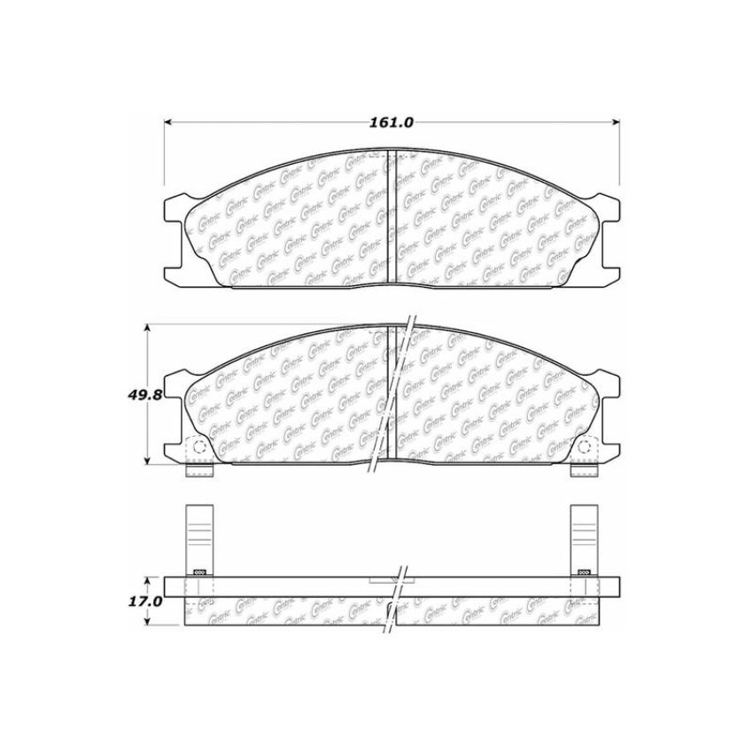 CENTRIC PARTS 301.03330 Centric Premium Ceramic Brake Pads with Shims and Hardware