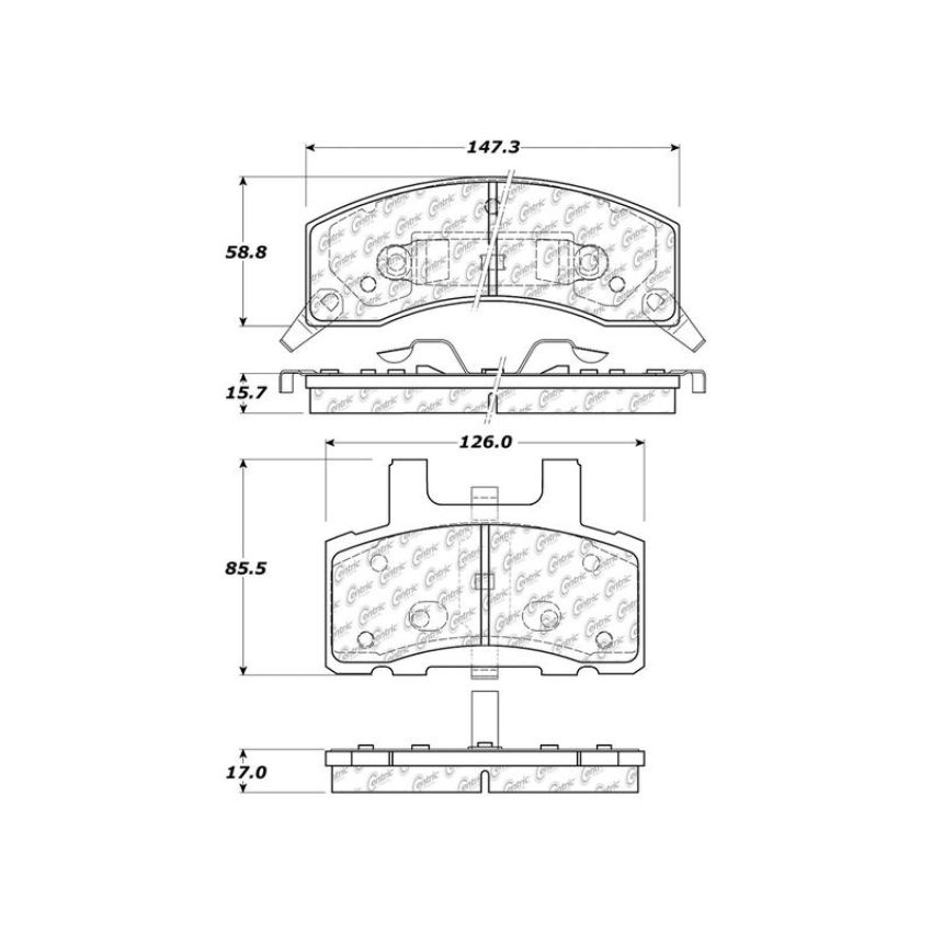 CENTRIC PARTS 301.03700 Centric Premium Ceramic Brake Pads with Shims and Hardware
