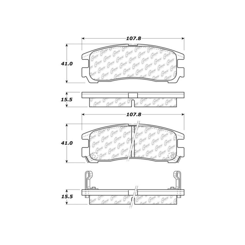 CENTRIC PARTS 301.03830 Centric Premium Ceramic Brake Pads with Shims and Hardware
