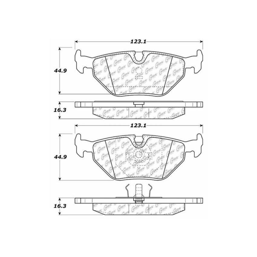CENTRIC PARTS 301.03960 Centric Premium Ceramic Brake Pads with Shims and Hardware