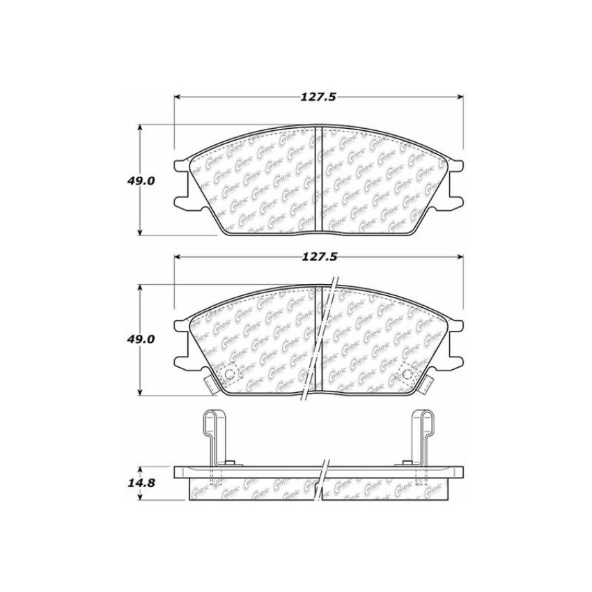CENTRIC PARTS 301.04400 Centric Premium Ceramic Brake Pads with Shims and Hardware
