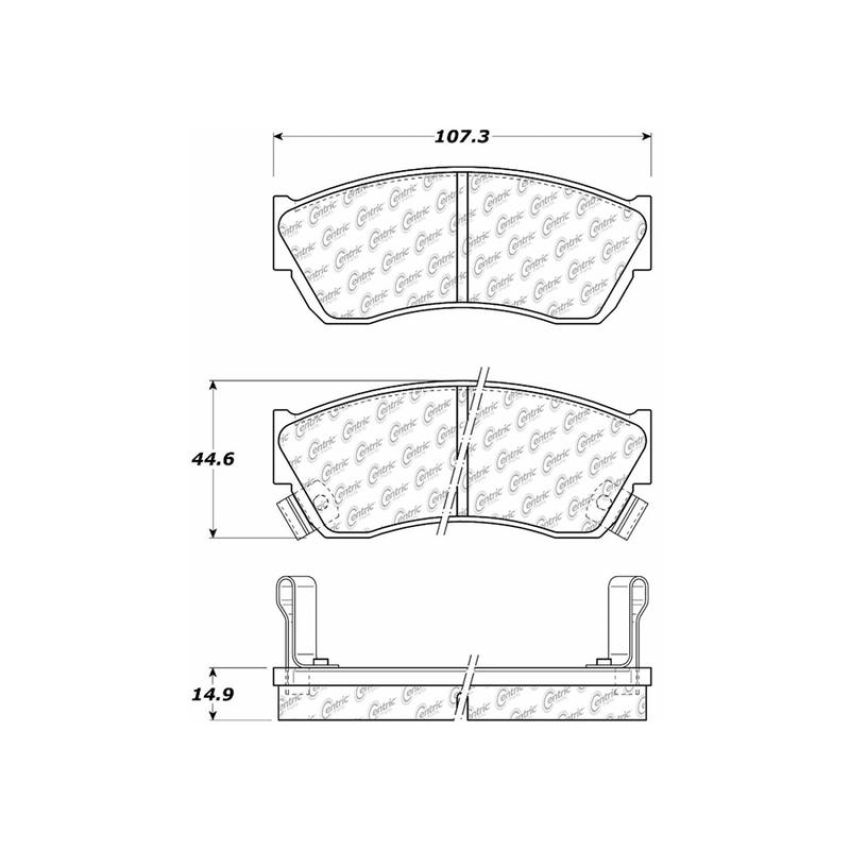 CENTRIC PARTS 301.04510 Centric Premium Ceramic Brake Pads with Shims and Hardware