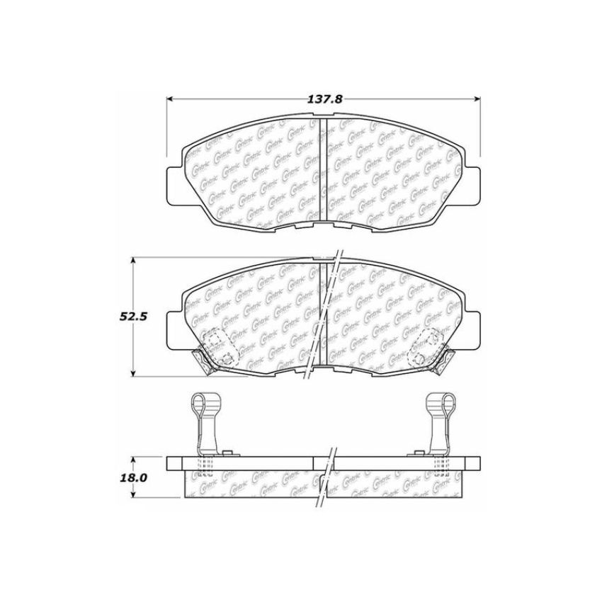 CENTRIC PARTS 301.04650 Centric Premium Ceramic Brake Pads with Shims and Hardware