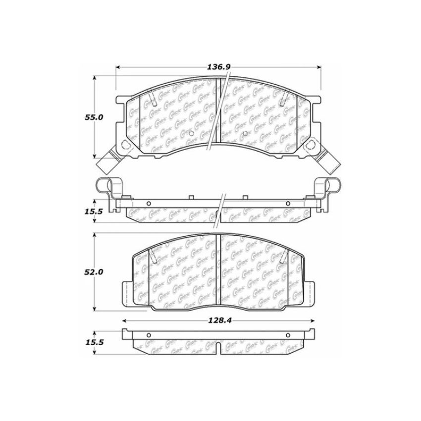 CENTRIC PARTS 301.05000 Centric Premium Ceramic Brake Pads with Shims and Hardware