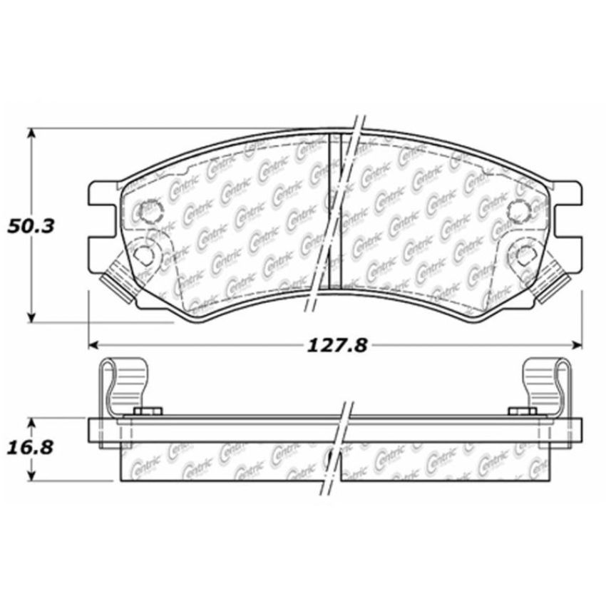CENTRIC PARTS 301.05070 Centric Premium Ceramic Brake Pads with Shims and Hardware