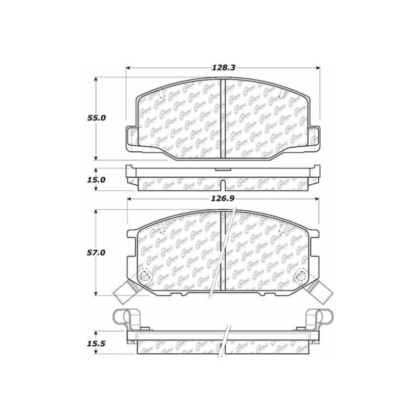 CENTRIC PARTS 301.05270 Centric Premium Ceramic Brake Pads with Shims and Hardware