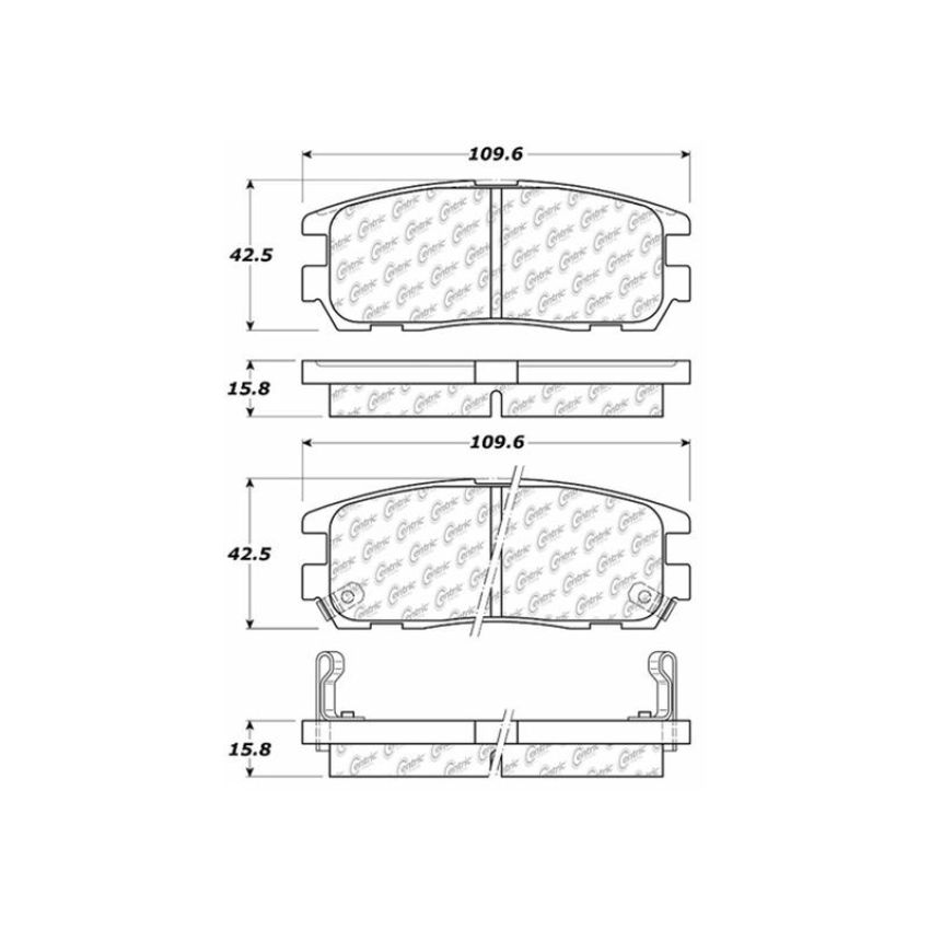 CENTRIC PARTS 301.05800 Centric Premium Ceramic Brake Pads with Shims and Hardware