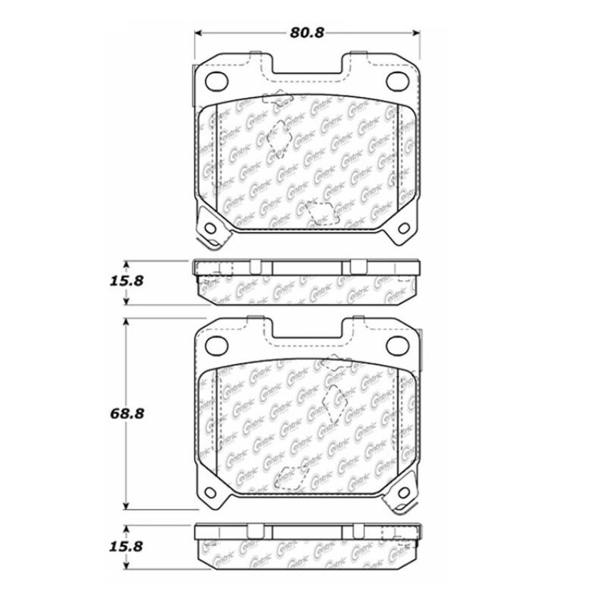 CENTRIC PARTS 301.06110 Centric Premium Ceramic Brake Pads with Shims and Hardware