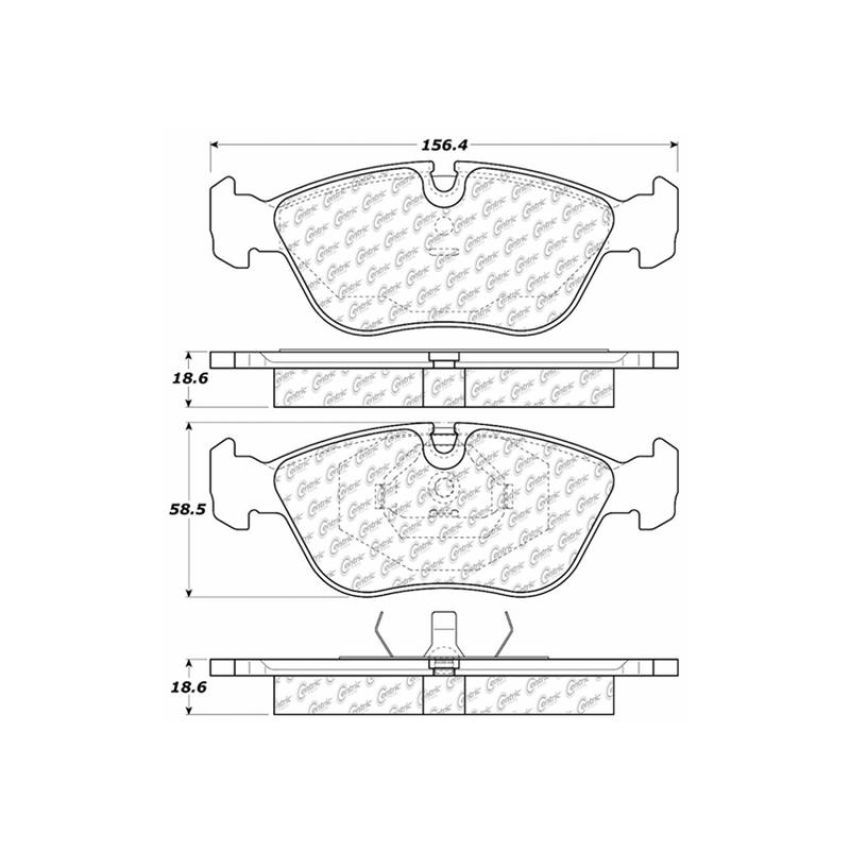 CENTRIC PARTS 301.06180 Centric Premium Ceramic Brake Pads with Shims and Hardware