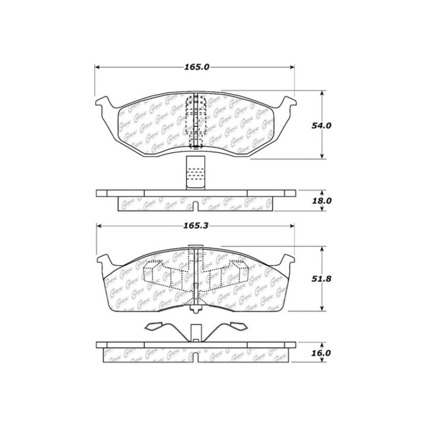 CENTRIC PARTS 301.06420 Centric Premium Ceramic Brake Pads with Shims and Hardware