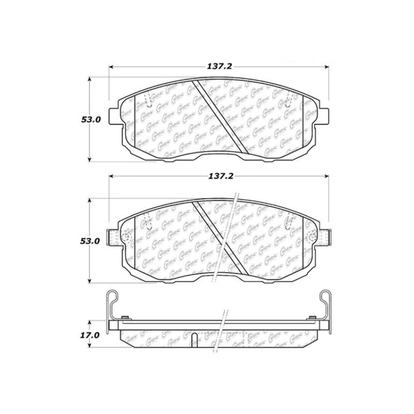 CENTRIC PARTS 301.06530 Centric Premium Ceramic Brake Pads with Shims and Hardware