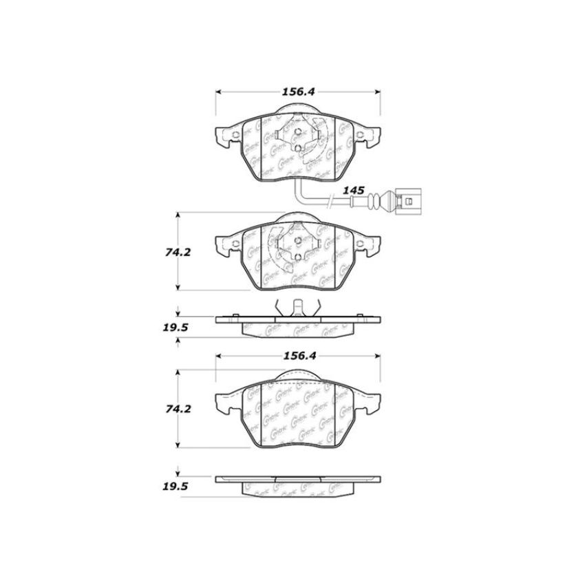 CENTRIC PARTS 301.06871 Centric Premium Ceramic Brake Pads with Shims and Hardware